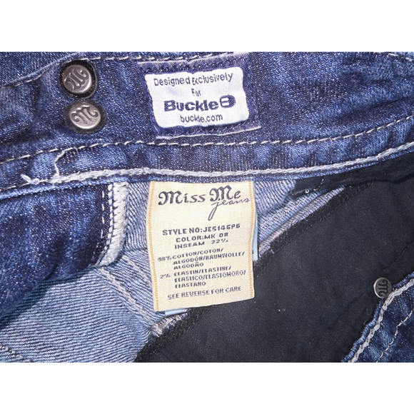 Women's Miss Me Jeans Designed Exclusively for Buckle Capri Size 28 Blue - Picture 7 of 8